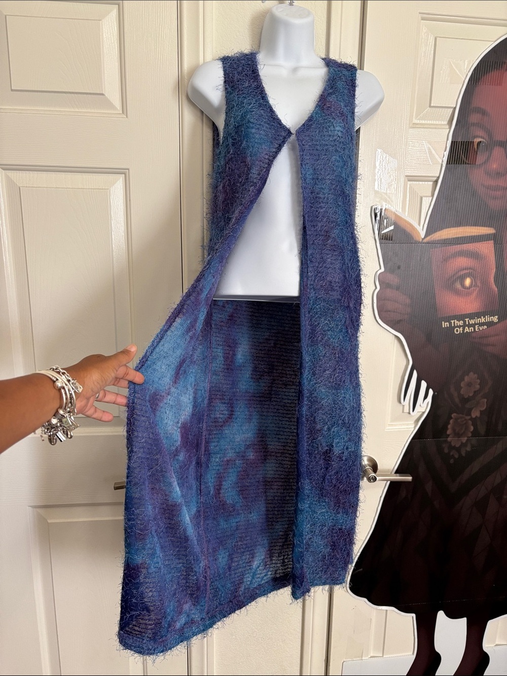 Charlotte Russe vintage duster cardigan Whimsygoth fairycore S/M fuzzy boho Y2K